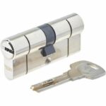 YALE 2100 Series high security cylinder 35x35 mm nickel-plated, anti-picking, anti-drilling and anti-bumping, 5 keys