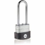 YALE -Y125B/40/163/1 - 40 mm laminated steel exterior padlock - 63 mm hardened steel shackle - 3 keys - For garage - garden sheds