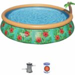 Self -ground above -ground pool kit Bestway - Fast Set - 457 x 84 cm - Round (delivered with a filtration pump and a ladder) - Image 4