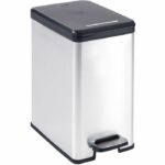 Slim Bin - SLIM BIN - CURVER - 25L - Compact design - 41 x 27 x 55 cm - Metallic grey