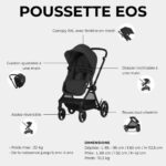 CYBEX EOS BLACK Moon Black Trio Stroller Pack: 2in1 convertible stroller + Aton B2 i-size car seat + Convertible carrycot hammock - Image 4
