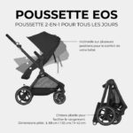CYBEX EOS BLACK Moon Black Trio Stroller Pack: 2in1 convertible stroller + Aton B2 i-size car seat + Convertible carrycot hammock - Image 5