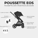 CYBEX EOS BLACK Moon Black Trio Stroller Pack: 2in1 convertible stroller + Aton B2 i-size car seat + Convertible carrycot hammock - Image 6