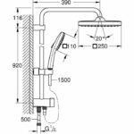 Shower column with manual diverter - Water saving - GROHE Vitalio Comfort 250 - Chrome - 26986001 - Image 4