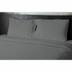 Flat sheet - HOME LINGE PASSION - 180 x 290 cm - 1 person - Anthracite - Image 2