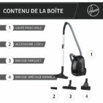 HOOVER HE1 - Compact and Powerful Bagged Cylinder Vacuum Cleaner - Large 2.5L Capacity - High Performance on Hard Floors and Carpets - Image 2