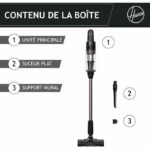 Cordless Stick Vacuum Cleaner - HOOVER HF1P10H - 40 AW - LED Screen - Black / Pastel Purple - Image 2
