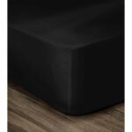 Lovely Home Drap 100% Cotton Cover 180x200cm - Bonnet 35cm - Black - Image 2