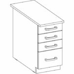 Low cabinet 4 drawers with worktop - matt gray - L 40 x D 51.6 x H 85 cm - lassen - Image 6