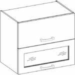 High cabinet 2 tilting doors - L 80 x D 31.6 x H 72 - Mat gray - Lassen - Image 6