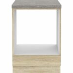 Low furniture for built -in oven with worktop - Sonoma chene decor - L 60 x D 51.6 x H 85 cm - LASSEN - Image 2