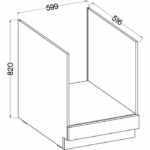 Low furniture for built -in oven with worktop - Sonoma chene decor - L 60 x D 51.6 x H 85 cm - LASSEN - Image 4