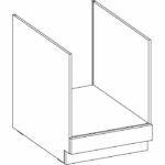 Low furniture for built -in oven with worktop - Sonoma chene decor - L 60 x D 51.6 x H 85 cm - LASSEN - Image 5