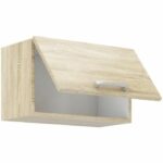 Tilting door hood cabinet - Sonoma oak decor - L 60 x 31.6 x H 36 cm - LASSEN - Image 3