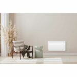 Fixed electric radiator with dry ceramic inertia 1500W OCEANIC Rubis - Curved design - White - NF