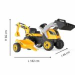 Builder Max pedal tractor + Trailer + Backhoe + Excavator - Smoby - Yellow – Bild 2