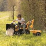 Builder Max pedal tractor + Trailer + Backhoe + Excavator - Smoby - Yellow – Bild 4