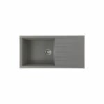 STRADOUR CUBE built-in sink in SMC CONCRETE GRAY - 16, 1 tray, dim. 100 * 50 cm, manual emptying - Image 2