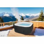 ALL-INCLUSIVE SPA KIT and accessories: 4-seater square inflatable spa with 2 headrests, filter, net, brush, mat, cover - Image 2