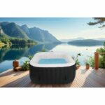 ALL-INCLUSIVE SPA KIT and accessories: 4-seater square inflatable spa with 2 headrests, filter, net, brush, mat, cover - Image 3