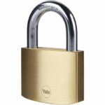 Brass padlock - YALE - Y110B/60/132/1 - 60 mm - Hardened steel shackle - 3 keys - For access hatches, chains, ladders, gates - Image 2