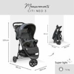 HAUCK Citi Neo II Citadine Shopper Stroller - Caviar Stone - 3 wheels - Image 4