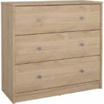 OREGON 3-Drawer Chest of Drawers - Oak Decor - L 72 x D 30 x H 68 cm