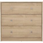 OREGON 3-Drawer Chest of Drawers - Oak Decor - L 72 x D 30 x H 68 cm - Image 3