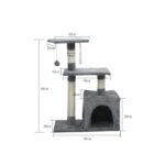 Poppy Cat Tree - 50x30x80cm - Gray - Image 5
