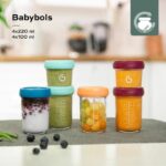 Babymoov Babybols - 8 Glass Storage Jars 120 & 240 ml - Airtight - Organic Recipe Booklet included – Bild 2