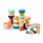Babymoov Babybols - 8 Glass Storage Jars 120 & 240 ml - Airtight - Organic Recipe Booklet included