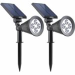 LUMISKY Pack of 2 waterproof solar outdoor spots - 4 white LEDs - 200 Lm - Swivel head at 90 ° C