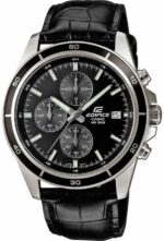 CASIO - Genuine Leather Watch - EDIFICE - Black – Bild 2