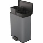 Duo Rectangle Trash Can - DECO BIN - CURVER - 52L (26+26L) - 49 x 32 x 61 cm - Anthracite - Image 2