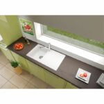 Stradour Sink Kitchen Builter 1 Bac + 1 Arena Drafts - Resin - 86 x 50 cm - White - Image 2
