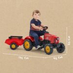FALK - Supercharger red pedal tractor with opening hood and trailer - Image 5