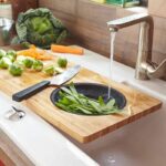 JOCCA - 1633N - Bamboo Cutting Board with Strainer - Black - Image 2