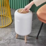 Bathroom push floor trash can - LIMO - KITCHEN MOVE - 9L - Designer wood - Image 3