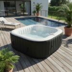 SUN SPA Laminated square inflatable spa - 4 persons - 1, 55 x H 0, 65 m