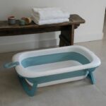 Foldable bathtub - THERMOBABY - BALNÉA - Compact - Drain plug - Up to 18 months - Blue - Image 3