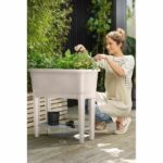 ELHO Noa Standing Vegetable Garden – Gray – L 79 x B 39 x H 94 cm – cultivation and harvesting – 100% recycled