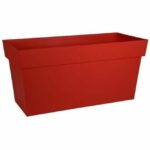 EDA Jardiniere with Tuscan casters - 79 x 35 x H 39 cm - 74 L - Red Ruby