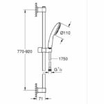 Shower set with 1 jet shower head, 90cm bar and flexible hose - GROHE Vitalio Start 110 26953001 - Water saving - Chrome – Bild 4