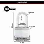 Steel padlock - 50 mm - D: 8 mm - octagonal shackle - Image 5