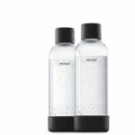 MySoda - Pack of 2 Black Pet and Biocomposite 1L bottles