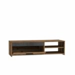 TV unit 1 drawer 2 niches - Old wood and dark gray concrete decor - L 120 x D 42.1 x H 31.8 cm - PACO - Image 6