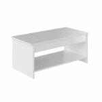 Relaxable coffee table - Contemporary white matte style - L 100 x D50 x H44cm - Happy - Image 2