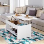 Relaxable coffee table - Contemporary white matte style - L 100 x D50 x H44cm - Happy - Image 3