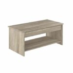 Liftable coffee table - Contemporary style - Sonoma chene decor - L100 x D50 x H44cm - Happy - Image 3