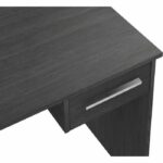 Small drawer desk - Ash gray melamine - 90 x 50 x 74 cm - Image 4